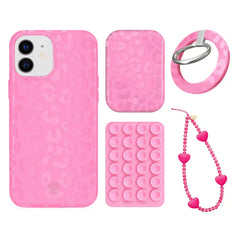 Hot Pink Leopard iPhone Bundle Set - Grip