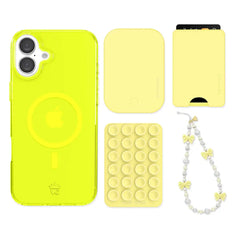 Neon Yellow iPhone Bundle Set - Wallet