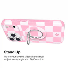 Pink Vibe Checkered MagSafe Grip Ring
