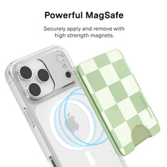 Pistachio Vibe Checkered Magsafe Wallet
