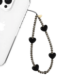 Black Heart Phone Charm