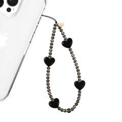 Black Heart Phone Charm