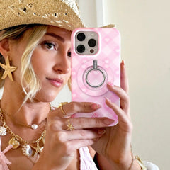 Dolly Pink Gingham MagSafe Grip Ring