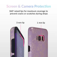 Dusty Rose Chrome Floral Samsung Galaxy Case