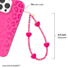 Hot Pink Heart Phone Charm