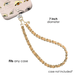 Nude Leather Chain Phone Charm