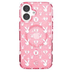 Playboy Pink Bunny Glitter iPhone Case