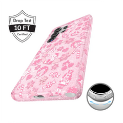 Pink Christmas Glitter Samsung Case