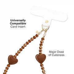 Brown Heart Phone Charm