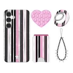 Pretty Punk Stripes Glitter Samsung Bundle Set