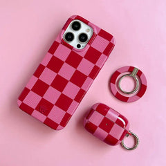 Rose Vibe Checkered MagSafe Grip Ring