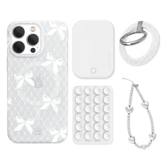 Vintage Lace Bows iPhone Bundle Set - Grip