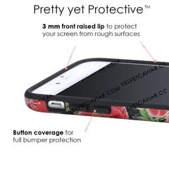 Black Hibiscus Rose Gold Chrome Floral iPhone Case