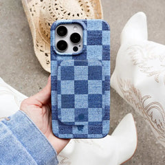 Denim Vibe Checkered Portable MagSafe Charger Power Pack