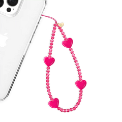 Hot Pink Heart Phone Charm