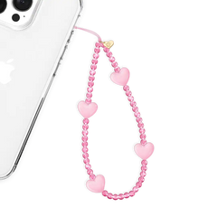 Pink Heart Phone Charm